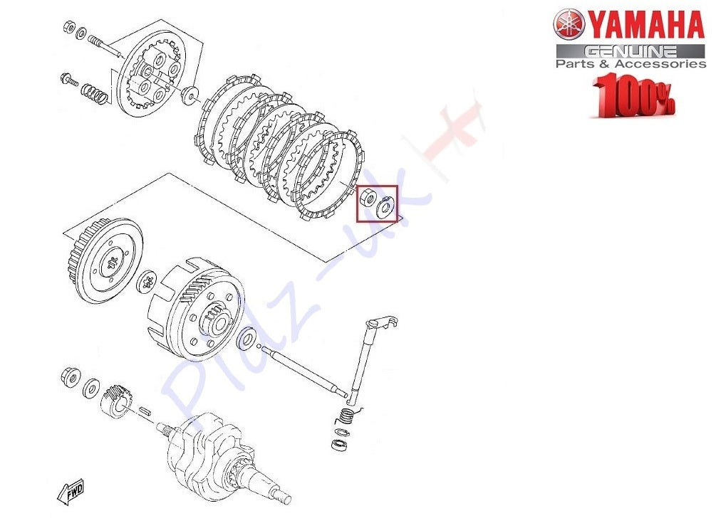 Genuine Yamaha AG125-DT125-RD125-XT125-XTZ125E-YB125-YBR125-YFM125R Lock Washer & Nut-Clutch: 90215-12211