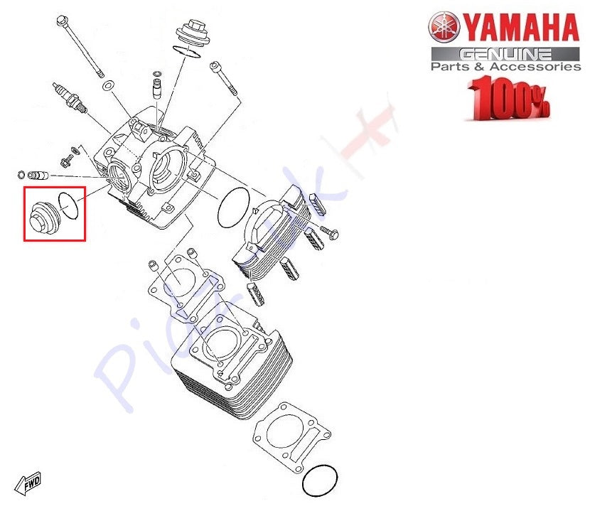 Genuine Yamaha AG125-XT125-XTZ125E-YB125-YBR125 Cover-Cylinder Head Side 2: 5VL-E1186-10