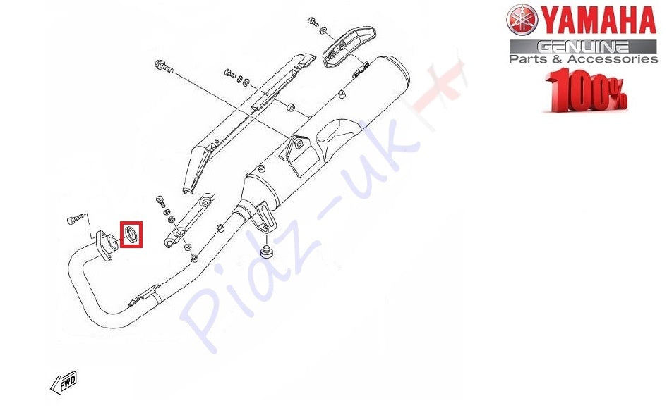 Genuine Yamaha AG125-XT125-XTZ125-YB125-YBR125 Gasket-Exhaust Pipe: 5VL-E4613-00